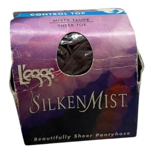 2002 L’eggs Silken Mist Control Top Pantyhose Sheer Toe Size B Misty Taupe 20206